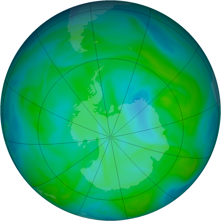 Antarctic ozone map for 17 December 2004